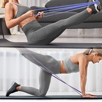 Ensemble de bandes de résistance Logo personnalisé Couleur neutre Lot de 5 bandes de résistance à boucle pour exercice de gymnastique à domicile Fitness Logo personnalisé