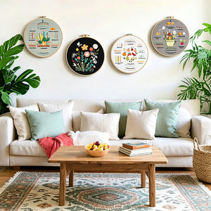 Kit <span class=keywords><strong>de</strong></span> Bordado <span class=keywords><strong>de</strong></span> Algodón DIY <span class=keywords><strong>de</strong></span> 4 Piezas para Principiantes Adultos, Práctica <span class=keywords><strong>de</strong></span> Más <span class=keywords><strong>de</strong></span> 30 Puntadas, Tema Floral, Muestras Estampadas para Coser a <span class=keywords><strong>Punto</strong></span> <span class=keywords><strong>de</strong></span> <span class=keywords><strong>Cruz</strong></span> - Product Image 3