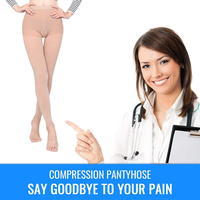 Collants de compression médicaux sans pieds pour femmes, confortables, respirants, antibactériens, à compression 20-30 mmHg, pour l'œdème