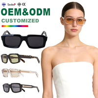 Lunettes de soleil carrées européennes et américaines à la mode Acétate anti-ultraviolet haute sensibilité Nouveau tir de rue transfrontalier