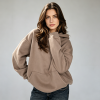 Hoodie décontracté pour femme, confortable, pour le sport et le quotidien, en molleton bouclette 400 GSM, personnalisable, style streetwear, vente en gros