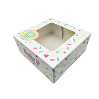 Boîte à gâteau carrée haute en carton recyclé avec impression invisible sur carton ivoire