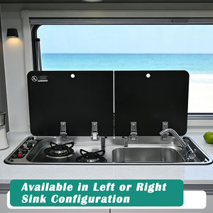 Évier <span class=keywords><strong>de</strong></span> camping-car en acier inoxydable 304 <span class=keywords><strong>de</strong></span> haute qualité et cuisinière à gaz à double brûleur - Unité <span class=keywords><strong>de</strong></span> cuisine intégrée <span class=keywords><strong>pour</strong></span> <span class=keywords><strong>caravane</strong></span>, camping-car et autocaravane - Product Image 1