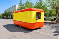 Mini chariot à glaces et hot-dogs en fibre de verre avec roues en acier inoxydable