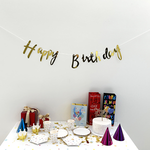 Bannière brillante Happy Birthday signe en gras ou script bannière joyeux anniversaire irisée modifiable - Product Image 2