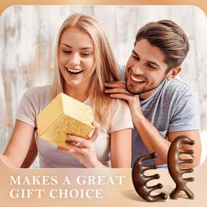 Peigne de massage du cuir chevelu en bois de santal à dents larges, personnalisé, en bois naturel, peigne Gua Sha en bois de santal, vente en gros - Product Image 4
