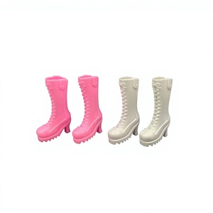 Nouvelles chaussures de poupée mignonnes à lacets, hautes, 30 cm (11,5 pouces), en plastique, mini accessoires - Product Image 6