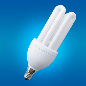 หลอดไฟ CFL พลาสติกสีขาว OEM ขั้ว E14 4U 6000K 80lm/W 6000 ชั่วโมง CRI 80 AC 220V รับประกัน 2 ปี 1760 ลูเมนส์ - Product Image 1