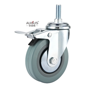 Leichtlast-Lenkrolle Schwenkbar & Fest Graues PVC-Belag mit PP-Kern Lenkrolle - Product Image 5