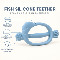 Anneau de dentition ovale en silicone pour bébé, motif baleine, avec barre centrale antidérapante, ailettes et queue côtelées, qualité alimentaire, sans couture, cadeau pour nouveau-né, vente en gros OEM