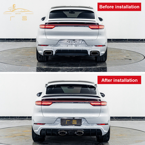 PINDUN Turbo GT Style Dry <strong>Carbon</strong> <strong>Fiber</strong> Polished Finish 3M Tape Installation Rear Trunk <strong>Spoiler</strong> for 2018-2023 Porsche Cayenne - Product Image 2