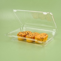 Boîtes en plastique transparentes pour aliments en forme de coquille de palourde, pour dessert, fruits, pain, boîte de conservation rectangulaire