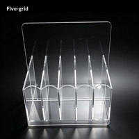Nouvelle boîte de rangement pour limes à ongles en acrylique, 5 ou 6 compartiments au choix, organisateur de bureau pour limes et polissoirs à ongles