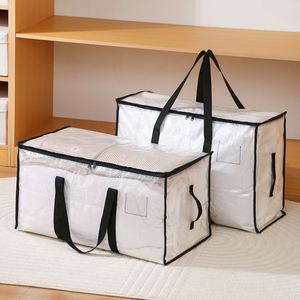 Sac de rangement de déménagement grande capacité avec poignées renforcées, sac de rangement transparent robuste pour couettes, couvertures, literie et vêtements - Product Image 1