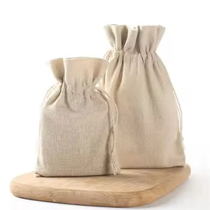 Custom Logo Jute Jewelry Sack Linen <b>Drawstring</b> Gift Pouches and Shopping <b>Bag</b> with Letter Pattern for <b>Makeup</b> Storage - Product Image 6