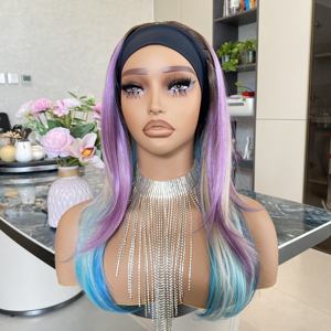 2026 New Layered Wavy Headband <b>Synthetic</b> <b>Wig</b> Rianbown Colorful for Women Cosplay Heat Resistant Halloween Party <b>Wig</b> - Product Image 5