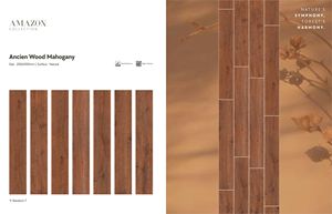 Carreaux de porcelaine acajou en bois d'accein de surface mate de qualité supérieure 200x1200m pour villa et application à la maison - Product Image 2