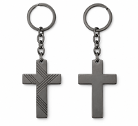 Ensemble de pendentifs croix superposés personnalisés sur mesure, porte-clés en métal, logo personnalisé, vente en gros directe d'usine, cadeau, fabricant OEM ODM, porte-clés