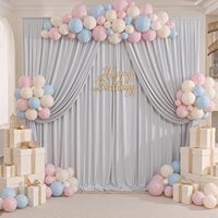 Rideaux de fond de scène vert sauge infroissables, 2 panneaux, pour fêtes, mariages, baby showers, anniversaires, décorations de fond personnalisables