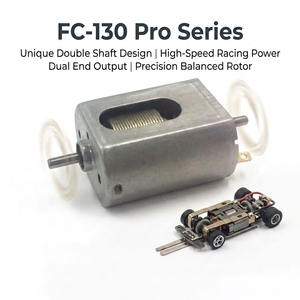 Motore DC a Doppio Albero FC-130 ad Alta Velocità con Doppia Uscita 12V per Slot Car, Giocattoli, Modellismo, Parti Elettriche, Potenza Rapida - Product Image 1
