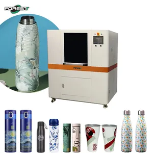 360 Graden Inkjetprinter Voor Plastic Fles Roterende UV-Printer Voor Plastic Bekers Glazen Flessen