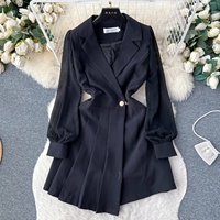 Nouvelles Robes de Costume et Blazer Courtes Haut de Gamme Élégantes Blanches et Noires pour Femme Printemps et Automne