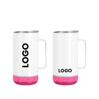 Desain baru baja tahan karat 14oz/20oz speaker bluetooth kosong tumbler sublimasi cangkir musik dengan tutup