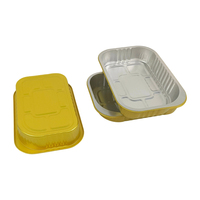 Barquettes rectangulaires en aluminium doré de 320 ml, robustes, jetables, pour barbecue, plats à emporter, cuisson, résistantes à la chaleur, compatibles four, lot de 100