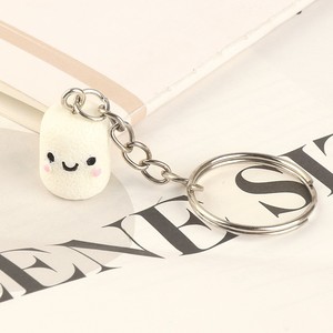 1PC Funny Marshmallow Keychain, dễ thương màu trắng marshmallow, Kawaii thời trang Ba lô Phụ Kiện Xe Mặt dây chuyền - Product Image 4