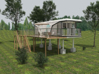 Maison d'hôtes préfabriquée entièrement assemblée Unité de chambre à coucher à configuration instantanée avec salle de bain et kitchenette pour villa arrière-cour Propriété locative
