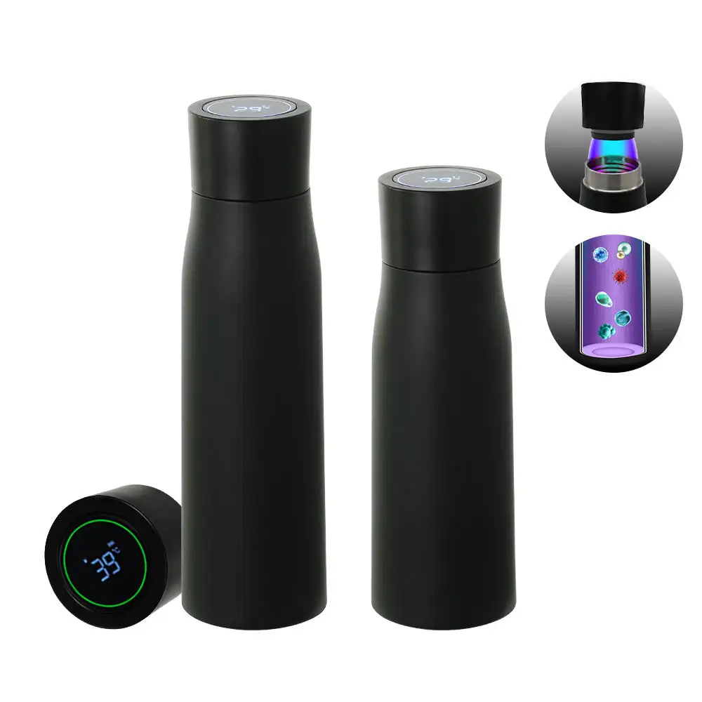Top Seller Manufacturer's Smart Thermos Self-Cleaning LED UV Water Bottle Stainless Steel Material Long-Term Insulated Drinking