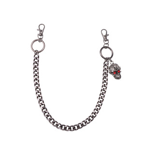 โซ่คล้องกางเกงลายหัวกะโหลกฮาโลวีน จี้โลหะสีดำ สไตล์ฮิปฮอป สำหรับใส่กลางแจ้ง ฤดูใบไม้ร่วง 2024 - Product Image 5