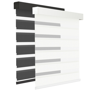 Tende <span class=keywords><strong>a</strong></span> <span class=keywords><strong>Rullo</strong></span> <span class=keywords><strong>Zebra</strong></span> Orizzontali Automatiche di Lusso, Oscuranti e Ignifughe per Finestre Francesi, Modello Giorno e Notte - Product Image 1