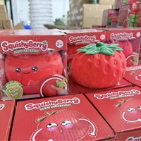Jouet à presser Fraise, Fruits d'imitation, Balle anti-stress à récupération lente, Jouet anti-stress