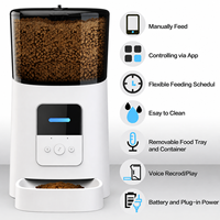 Distributeur de nourriture intelligent pour animaux de compagnie de grande capacité 6L, commande à distance par application mobile WIFI, distributeur automatique de nourriture pour chats et chiens avec puce électronique