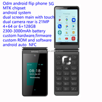 Téléphone portable à clapet 5G personnalisé, Android débloqué, double SIM, écran tactile, gros boutons, téléphone mobile intelligent à clapet 5G débloqué