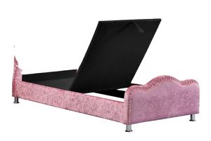 Tapicería de doble tamaño para niña, cama de tela sintética de color rosa, tapizada con botones suaves, barata - Product Image 5