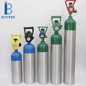 Aluminum Oxygen Gas Cylinders for Medical Tube Pneumatic Mini Tank Portable Hydraulic Oxygen Cylinder Unit