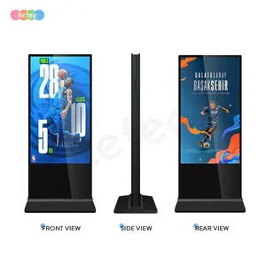 40 43 55 65 inç Android Wifi reklam oyuncu posteri Kiosk dokunmatik ekran Lcd çift taraflı ekran zemin standı dijital tabela