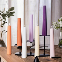 Bougie conique sans fumée à longue tige parfumée pour dîner, idéale pour la décoration de table d'hôtel, de maison, de mariage, de banquet, de Noël et de Pâques