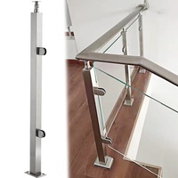 CBMmart Villa - Garde-corps moderne d'extérieur en acier inoxydable avec verre trempé feuilleté pour véranda, porche et escalier, avec poteaux métalliques