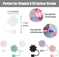 Couvercle de paille en silicone réutilisable en forme de fleur pour couvercle de paille en acier inoxydable de 10m