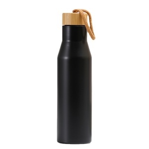 silverjet 500ml Stainless Steel Thermal Water <b>Bottle</b> With Wooden Lid Vacuum Insulated For Outdoor Home Office Use - Product Image 2