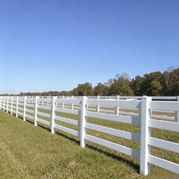 Clôture de paddock pour chevaux en PVC blanc à 3 rails, économique, écologique, pour ranch, 6 pieds, aspect naturel