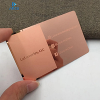 Tarjeta de Visita Metálica Brillante con Efecto Espejo, Color Oro Rosa
