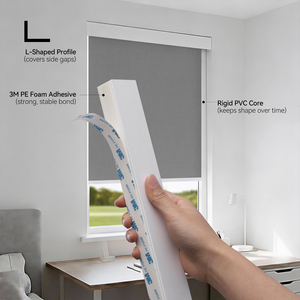 Tira de PVC ZSTARR <span class=keywords><strong>para</strong></span> Bloquear la Luz, <span class=keywords><strong>para</strong></span> Persianas <span class=keywords><strong>Enrollables</strong></span>, Sin Fugas de Luz, Color Blanco, Gris y Negro - Product Image 1