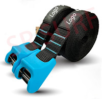 Sangle d'arrimage à cliquet robuste de 15 pieds avec boucle à came en métal recouverte de silicone anti-rayures pour kayak, planche de surf et canoë