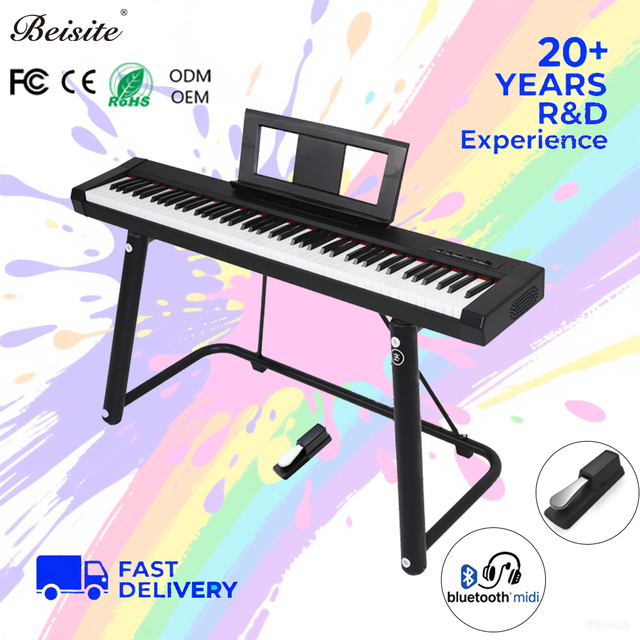 The Model 196 Electronic Portable 88-key Standard Piano Keyboard with Graded Weighting Plastic