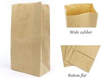 Sac en papier kraft recyclable personnalisé avec fond SOS/basculant pour plats à emporter, mariages, fêtes, sucre et pizza - Cadeau écologique