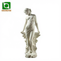 Statue de femme nue sexy en marbre blanc sculpté à la main, décorative, moderne, petite, H50CM